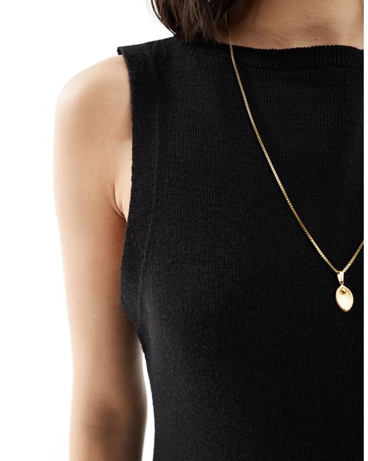 ASOS Black Knitted Structured Peplum Top