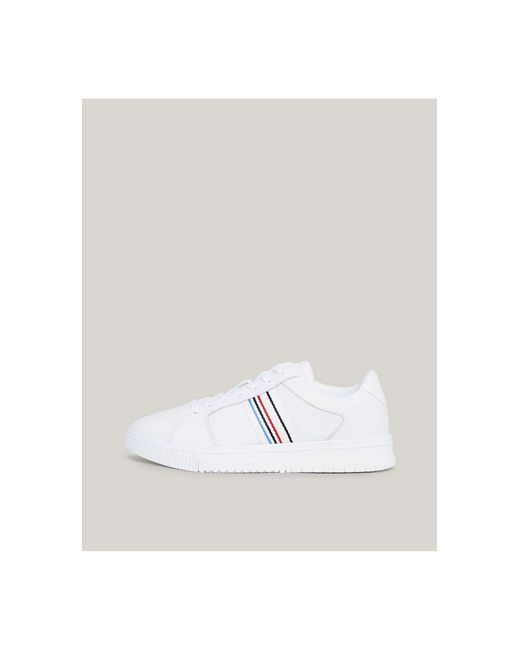 Tommy Hilfiger White Side Stripe Trainers for men