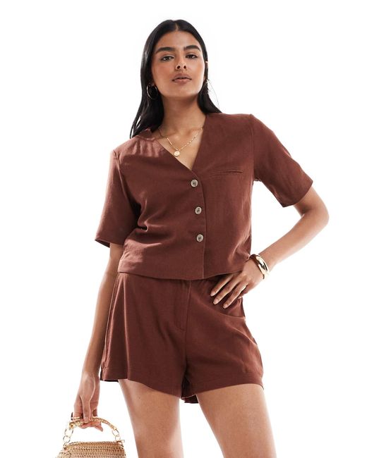 Vero Moda Linen Touch Tailored Short Co-ord