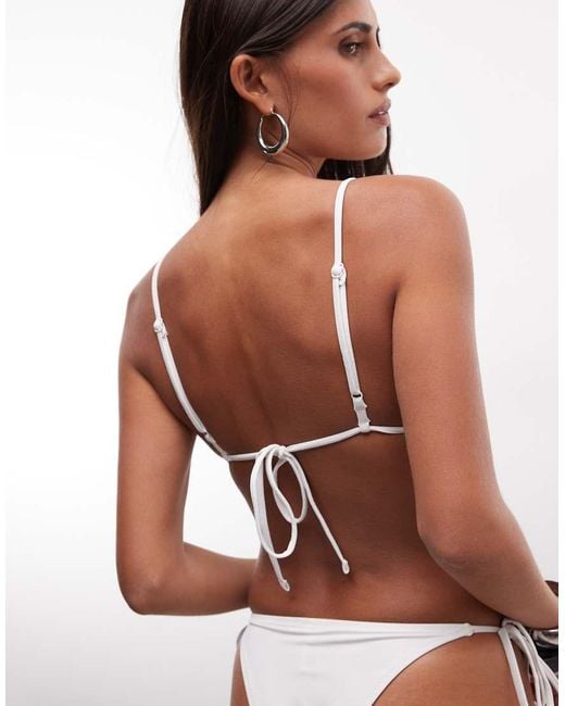 Weekday Brown Triangle Bikini Top With Metal Detail
