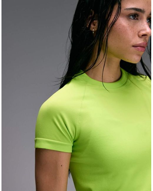 4505 Green Premium Lightweight Ultrasoft Seamless Running Short Sleeve