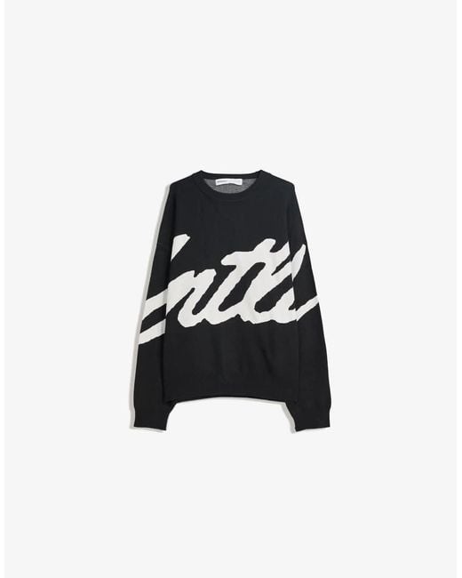 Bershka Black Printed Sweater for men