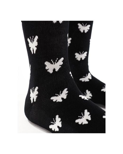 & Other Stories Black Socks With Butterflies