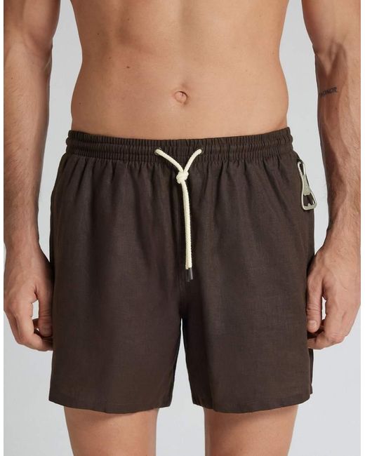 Intimissimi Black Plain Swim Trunks for men