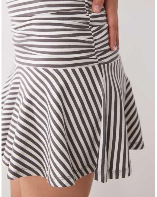 Weekday White Ruched Bandeau Mini Dress