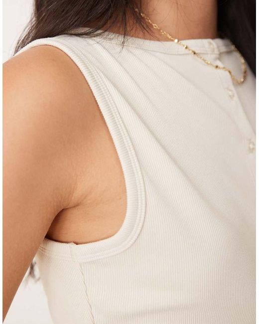 Abercrombie & Fitch Natural Boat Neck Relaxed Tank Top