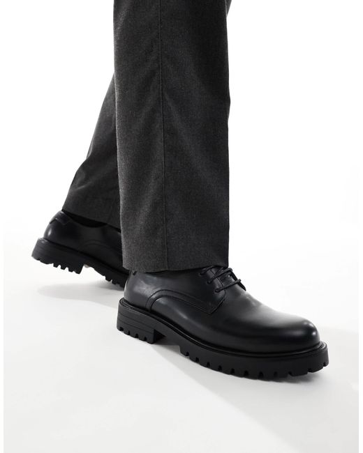 SEQWL Black Calvin Chunky Lace-up Derby Shoes for men
