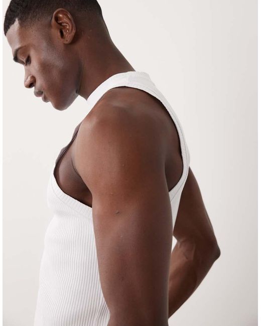 ASOS White Heavyweight Muscle Fit Vest for men