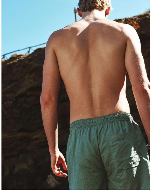 Pull&Bear Zwemshort Met Elastische Taille in het Green voor heren