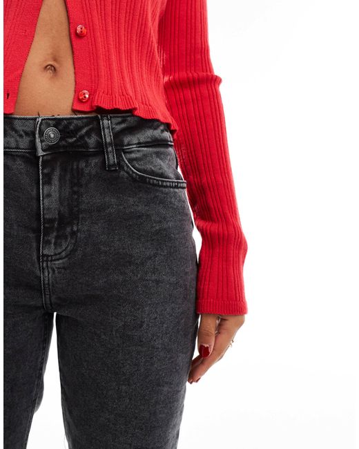 Pieces Red Kelly Mid Waisted Straight Leg Jeans