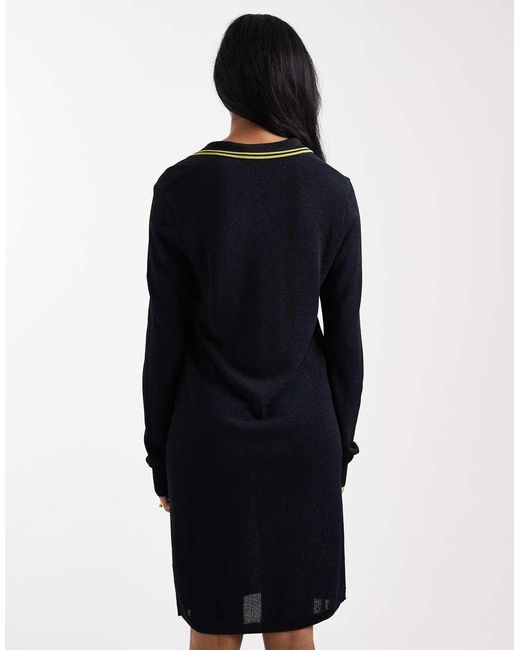 Fred Perry Blue Textured Polo Dress
