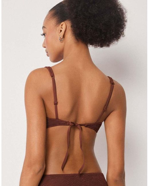 Calzedonia Brown Balconette Bikini Top Crinkle Waves