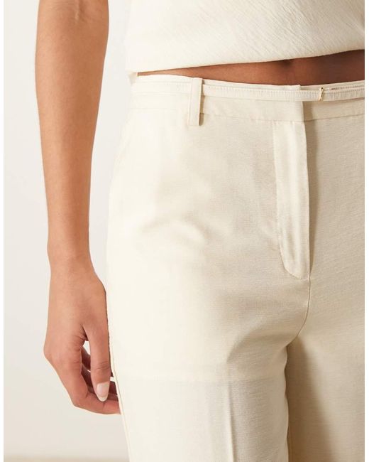 Pantalones De Sastre Amarillo Pastel Con Cinturón De Tejido Texturizado De (Parte De Un Conjunto)-Neutro ASOS de color Natural