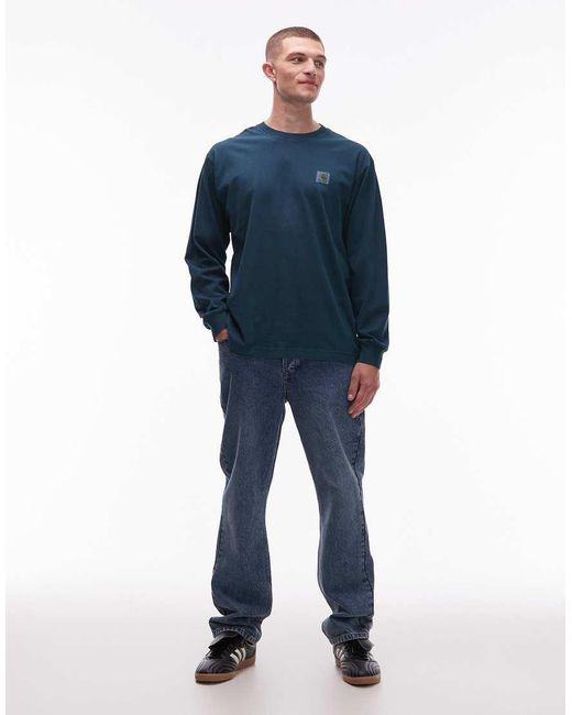 Carhartt Blue Vista Long Sleeve Relaxed T-Shirt for men