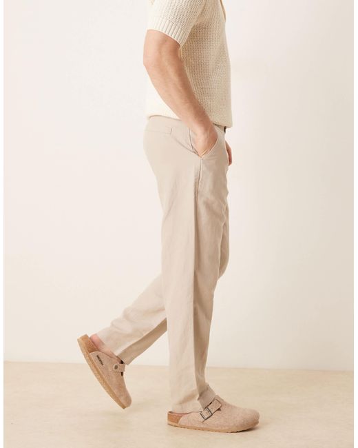Mango – fran – gerade geschnittene hose in Natural für Herren
