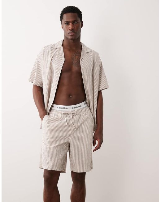 Jack & Jones Natural Seersucker Shorts for men