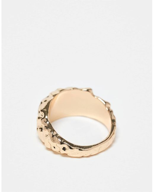 Bague texturée effet fondu à détail coquillage ASOS en coloris Natural