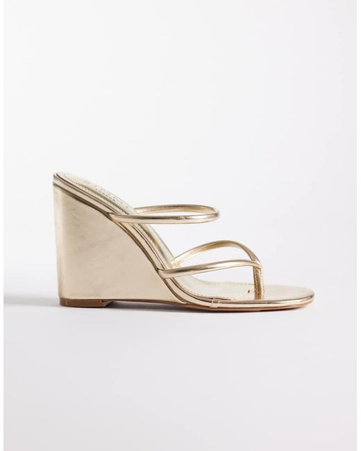 SIMMI Natural Simmi London Tara Wedge Toe Thong Sandals