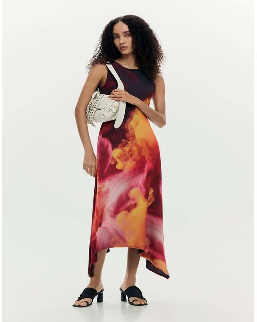 Desigual Gray Asymmetric Sleeveless Dress