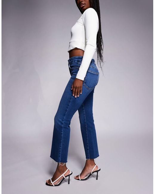 GOOD AMERICAN Blue Soft Tech Good Legs Cropped Mini Boot Jeans