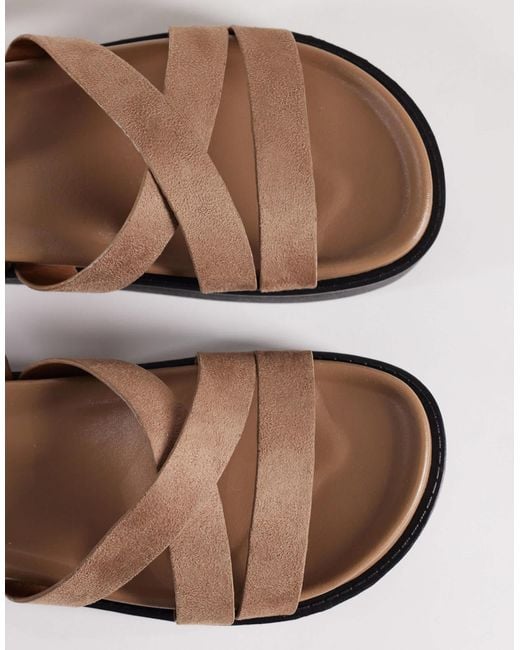 SEQWL Brown Strappy Flatform Sandals