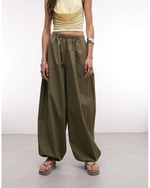 ASOS White Asos Design Tall Cotton Nylon Blend Pull On Balloon Trousers