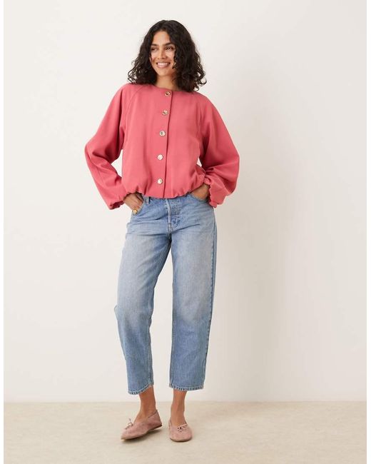 ASOS Tailored Bubble Hem Jacket With Button Detail