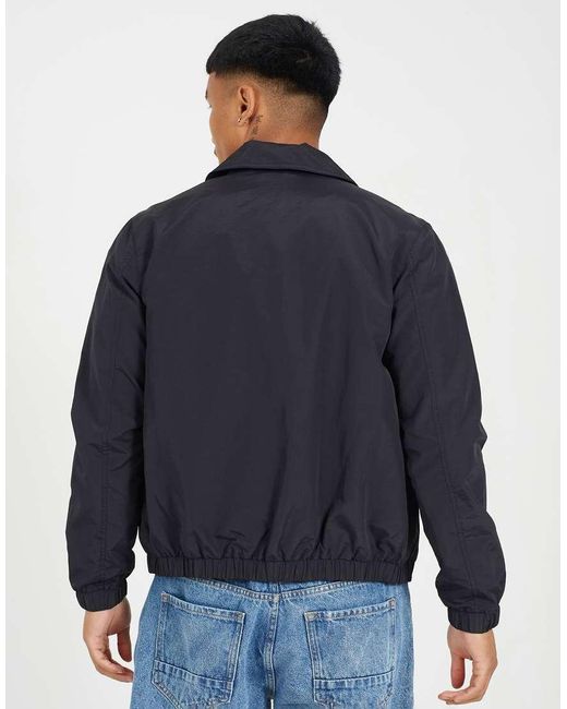 Brave Soul Blue Harrington Zip-Up Jacket for men