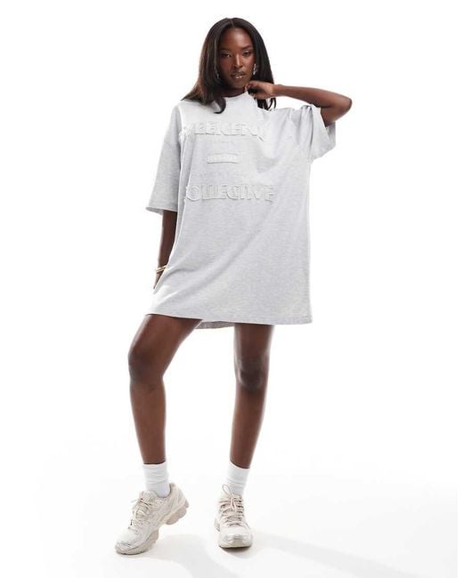 Distressed white t shirt dress hotsell
