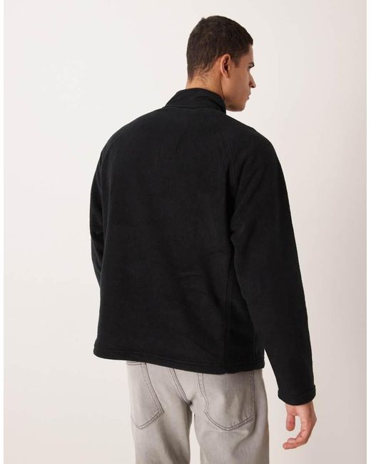 ASOS Blue Relaxed Funnel Neck Quarter Zip Fleece Sweatshirt for men