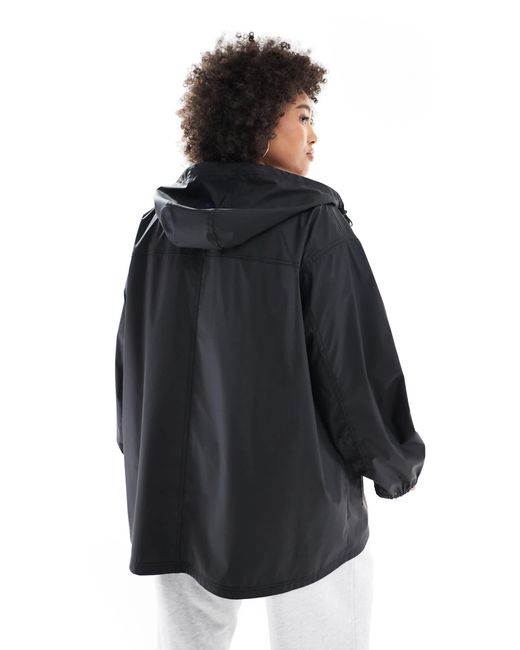 ASOS Black Asos Design Curve Rubberised Rain Coat