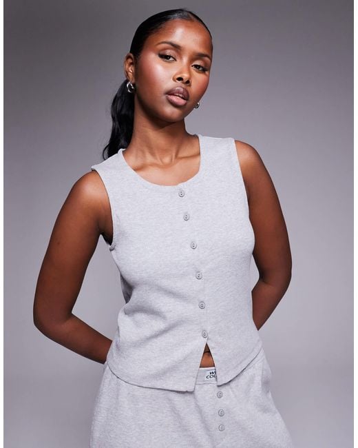 ASOS Weekend Collective Co-Ord Ribbed Waistcoat in Purple | Lyst