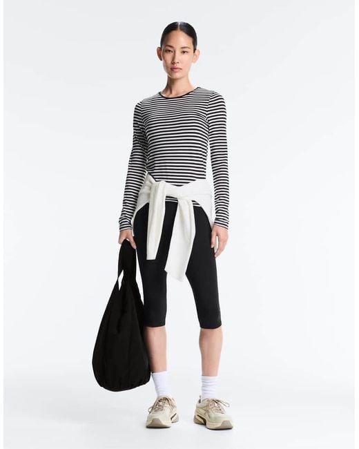 Oysho Black Comfortlux High-rise 40cm Capri leggings