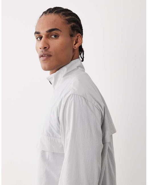 4505 Gray Ultra Lightweight 1/4 Zip Running Windbreaker With Front Pocket for men