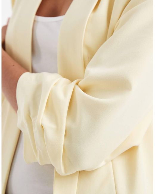 Pieces Natural Tailored Ruched Sleeve Blazer