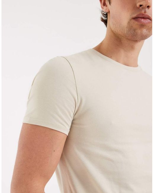 ASOS Natural Essentials Muscle Fit T-Shirt for men