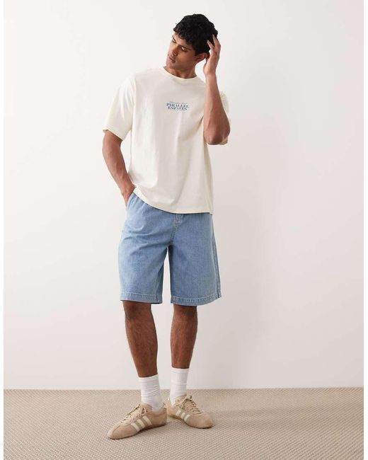 Jack & Jones Gray Oversized T-shirt With Paradise Print for men