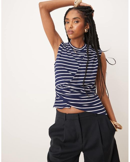 ASOS Blue Corset Waist Top