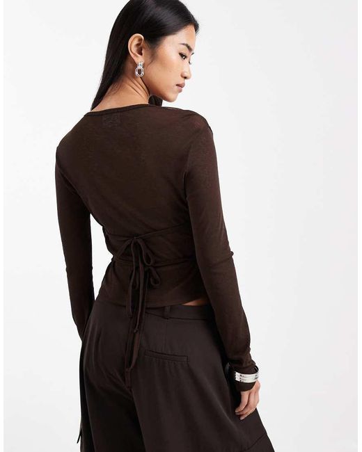 ASOS Black Double Layer Sheer Top