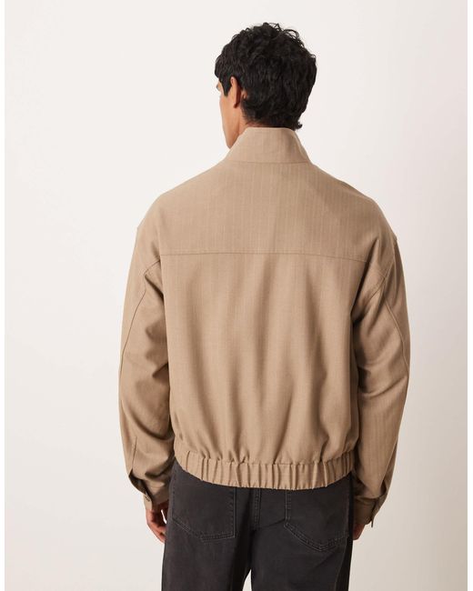 ASOS – elegante relaxed-fit-jacke in Natural für Herren