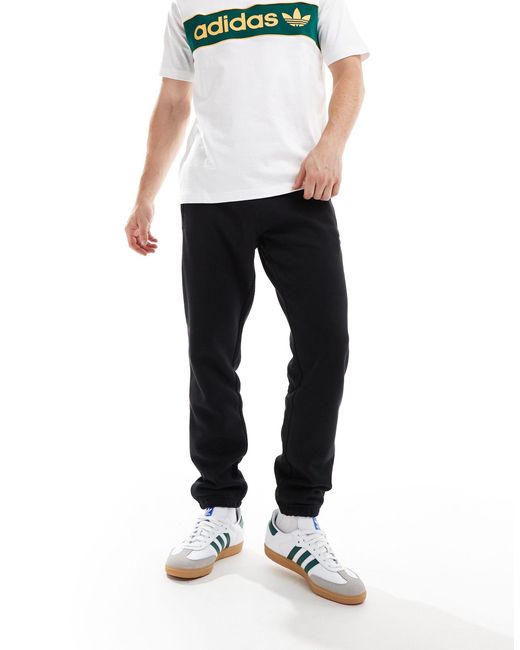 Adidas Originals Black Trefoil Essentials Joggers for men