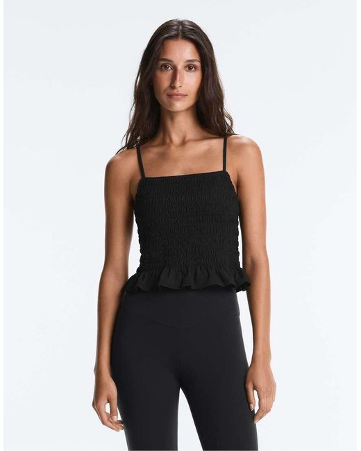 Oysho Black Comfortlux Smock Tank Top