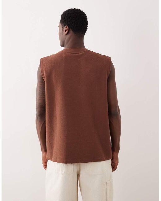 ASOS Brown Super Heavyweight Oversized Tank for men