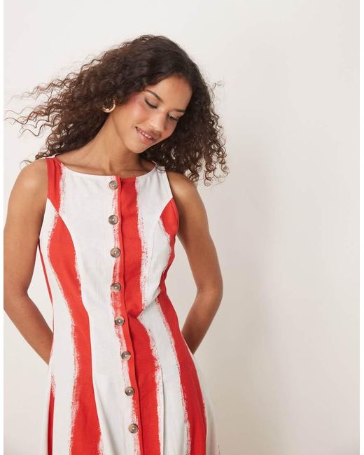 ASOS Pink Slash Neck Button Down Waistcoat Maxi Dress