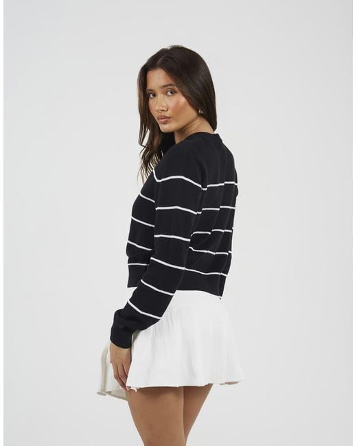 Brave Soul Blue Striped Fisherman Knit Cardigan