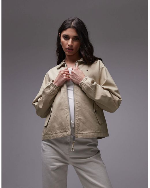 Veste à col classique - sable Tommy Hilfiger en coloris Gray