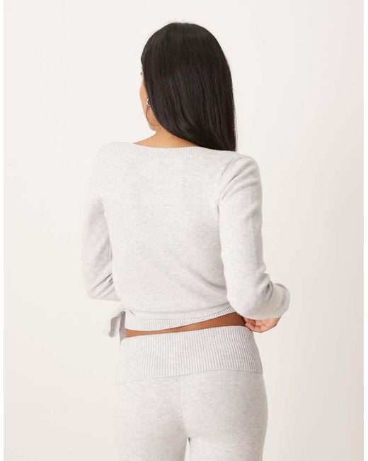 Hollister White Gilly Hicks Cosy Knit Multi-way Wrap Sweater Co-ord