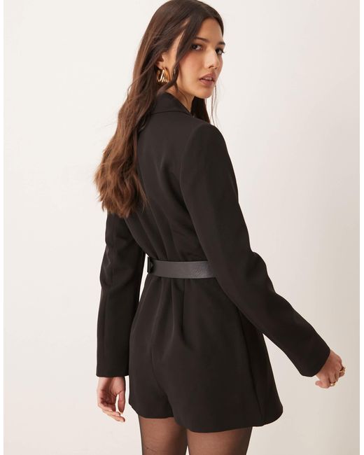 Miss Selfridge Gray Belted Blazer Dress Playsuit