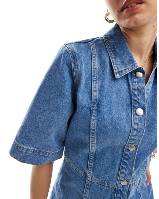 Femme - vestito camicia di jeans lavaggio medio di SELECTED in Blue da Uomo