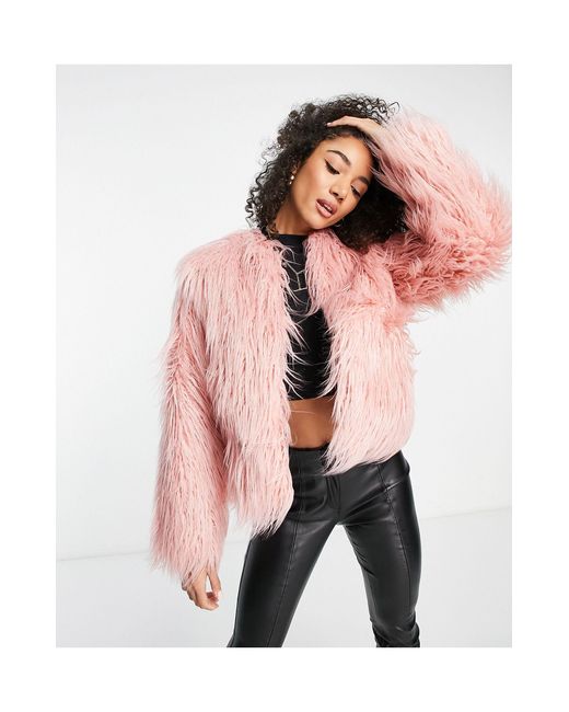 River Island Faux Fur Jacket in Pink | Lyst Canada